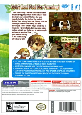 Harvest Moon - Tree Of Tranquility box cover back